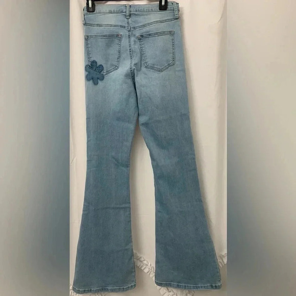 Women’s Altar’d State Flare Jeans With Daisy Design On Back Size 27/5 EUC - Picture 2 of 5